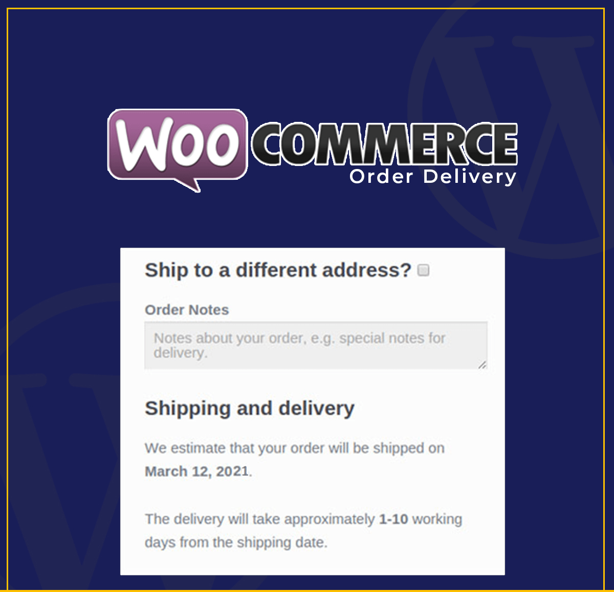 WooCommerce Order Delivery
